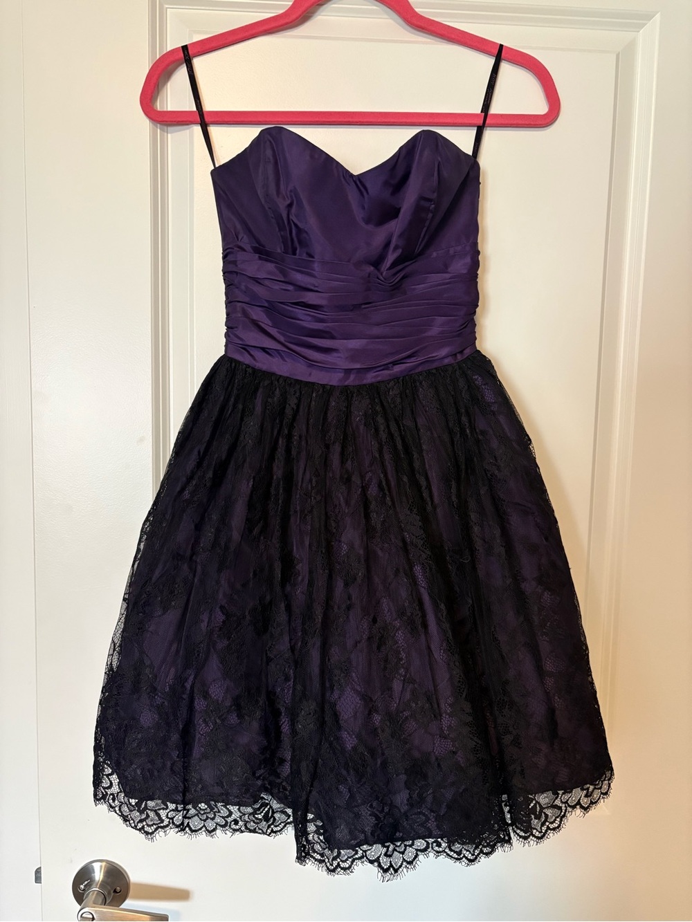 Betsey Johnson Evening - deep purple and lace dress - Picture 4 of 6